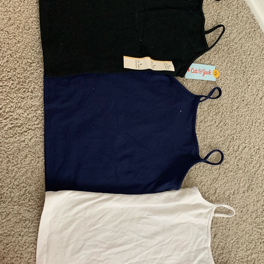 3 little girls tank tops size 6-6x…one brand new
